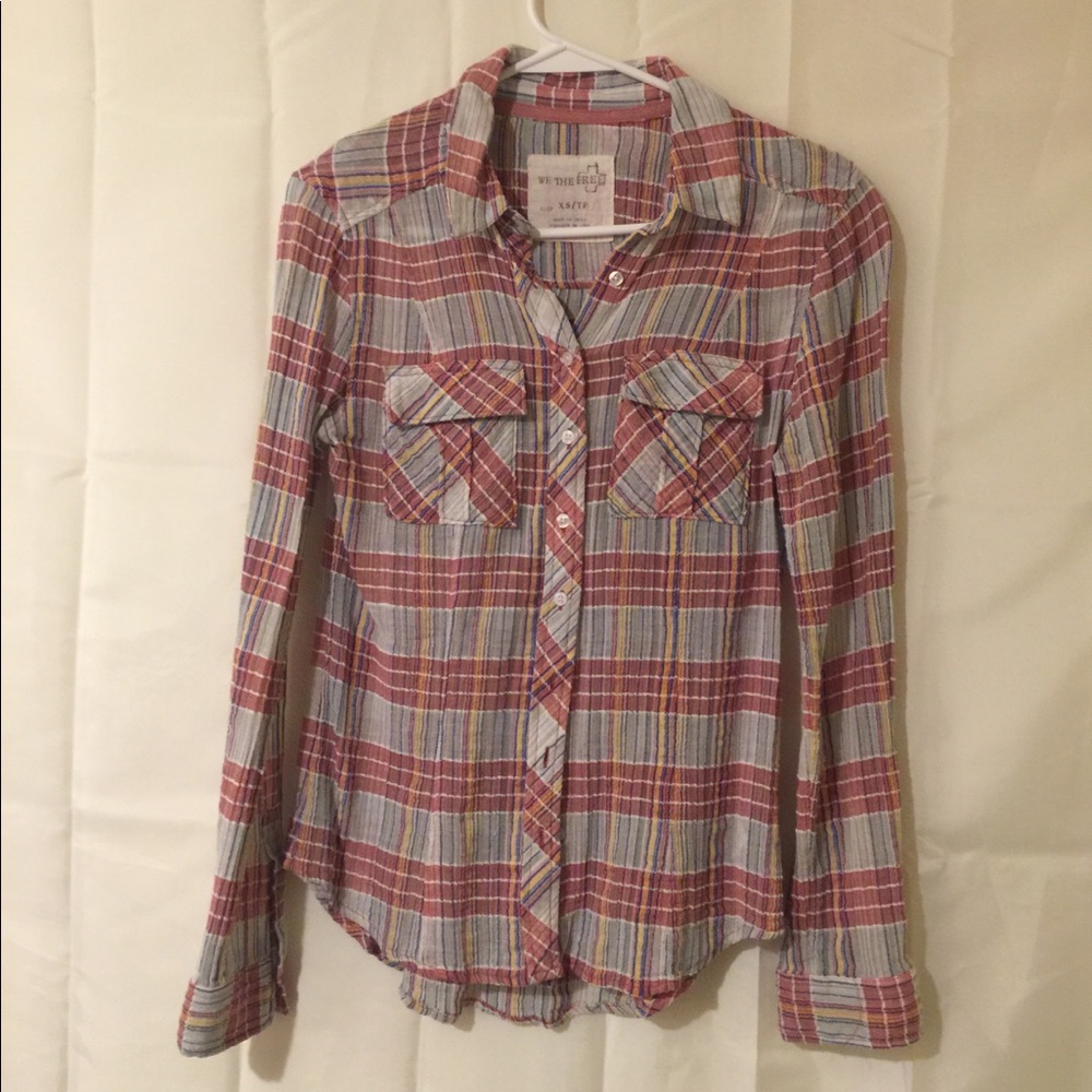 Free people we the free sz XS button front shirt